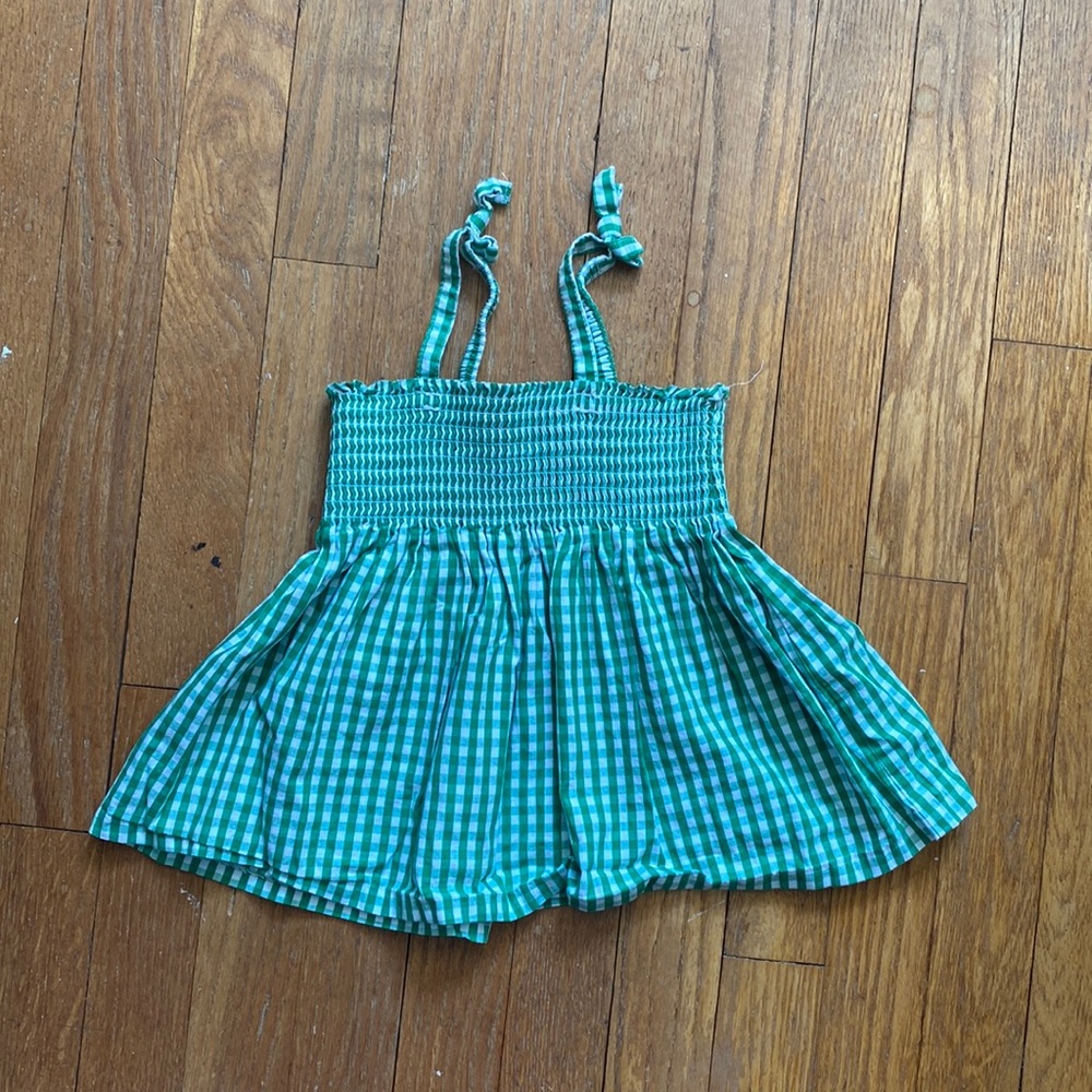 Little English - Green Gingham top - Size 6